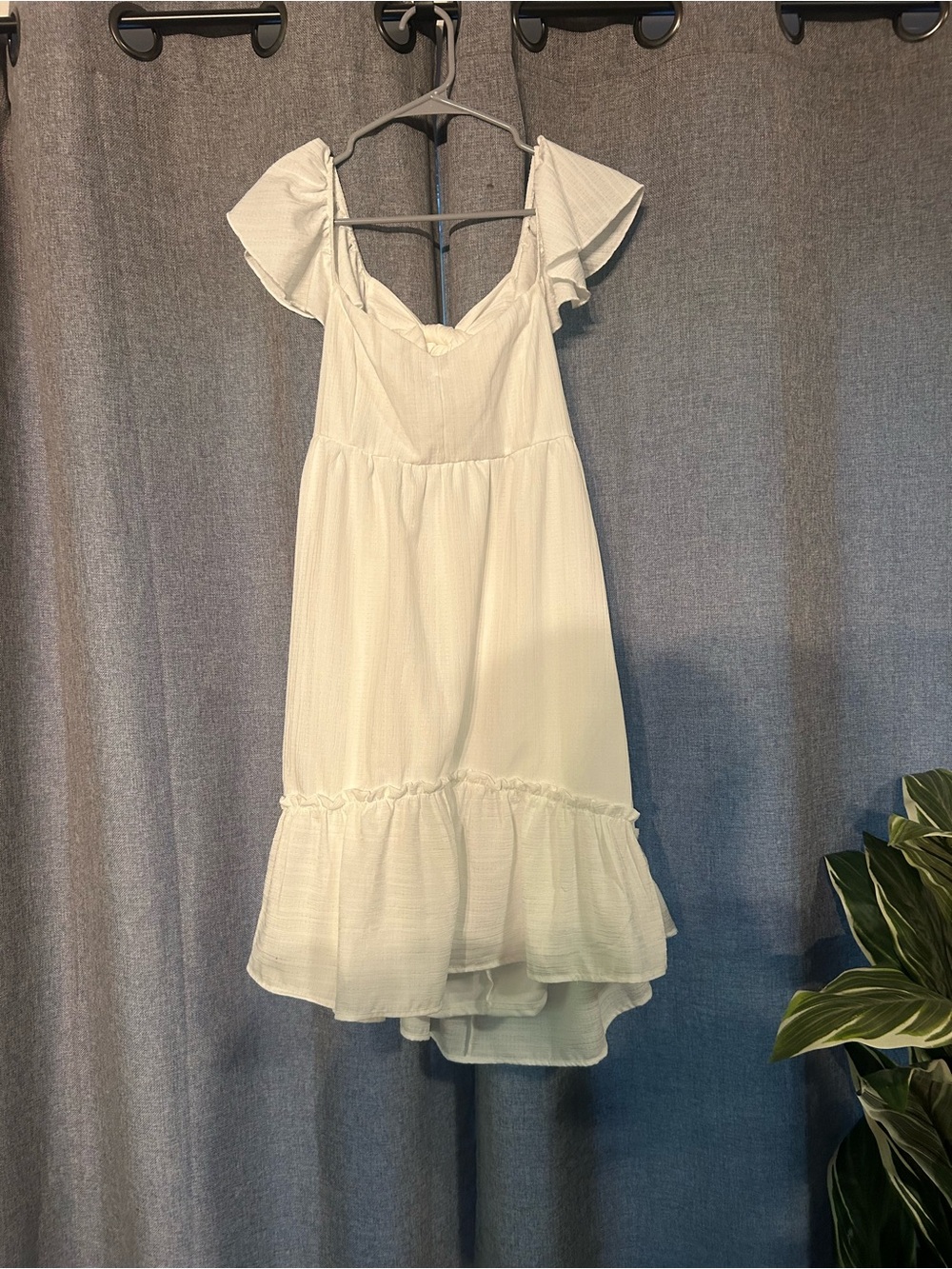 Altar'd State White Ruffle Mini Dress. Unworn